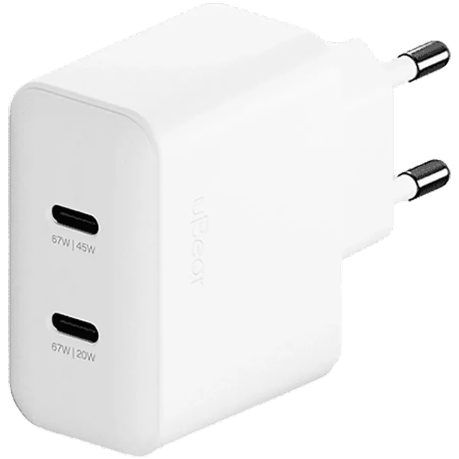 Адаптер питания UBEAR 2*USB-C, 67 Вт — image №1