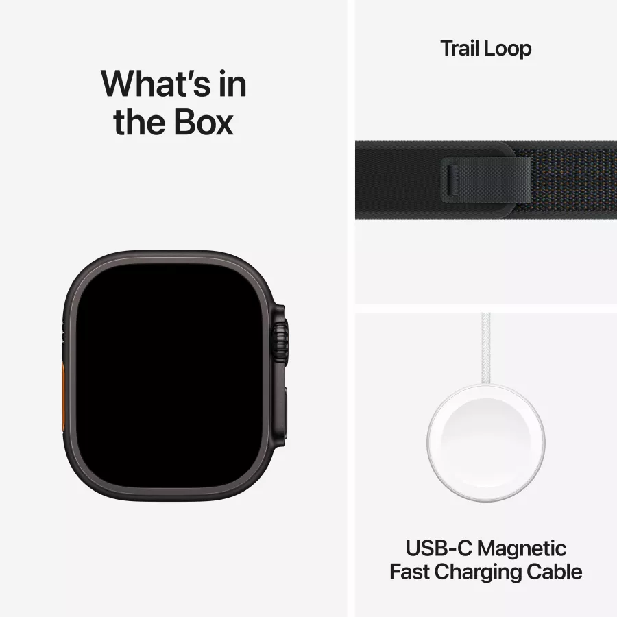 Apple Watch Ultra 2 2024, 49mm, Black Titanium, Black Trail Loop, M/L — Image №9