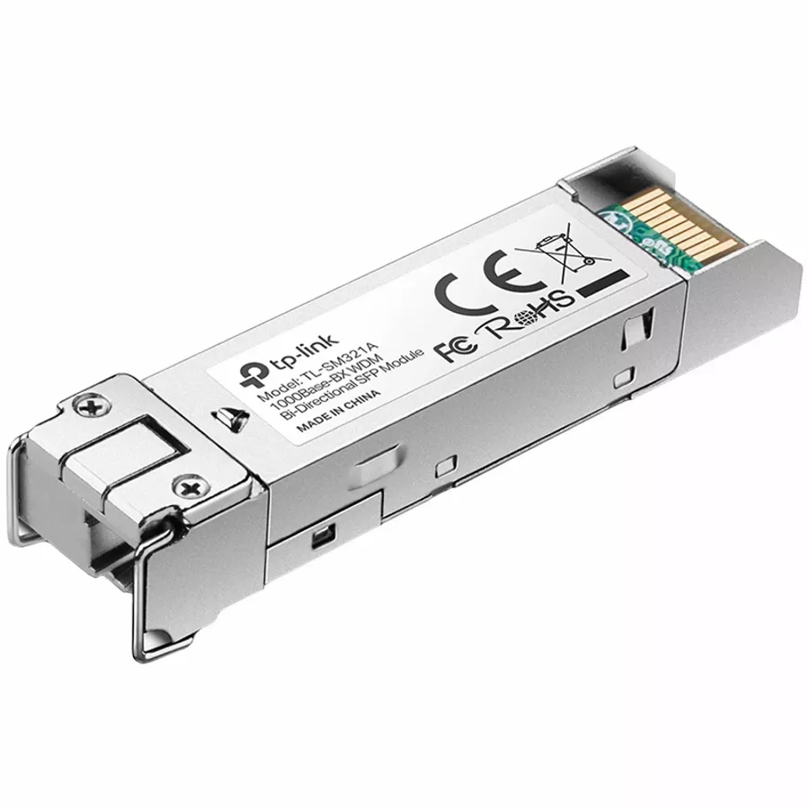 TP-LINK 1000Base-BX WDM Bi-Directional SFP module, TX: 1550 nm and RX: 1310 nm, 1 LC Simplex port , up to 2 km transmission distance in 9/125 μm SMF (Single-Mode Fiber), Supports Digital Diagnostic Monitoring (DDM). — Изображение №1
