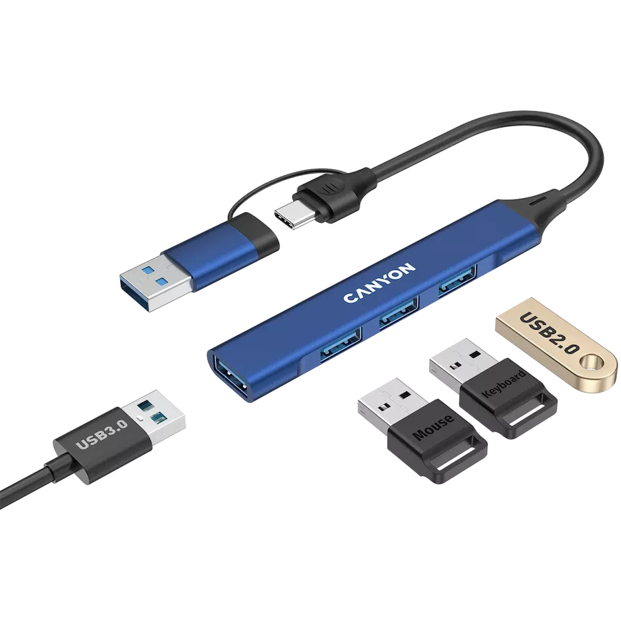 CANYON  DS-02  USB Hub 4 Port USB-C Hub DS-02 Μπλε — Εικών №4