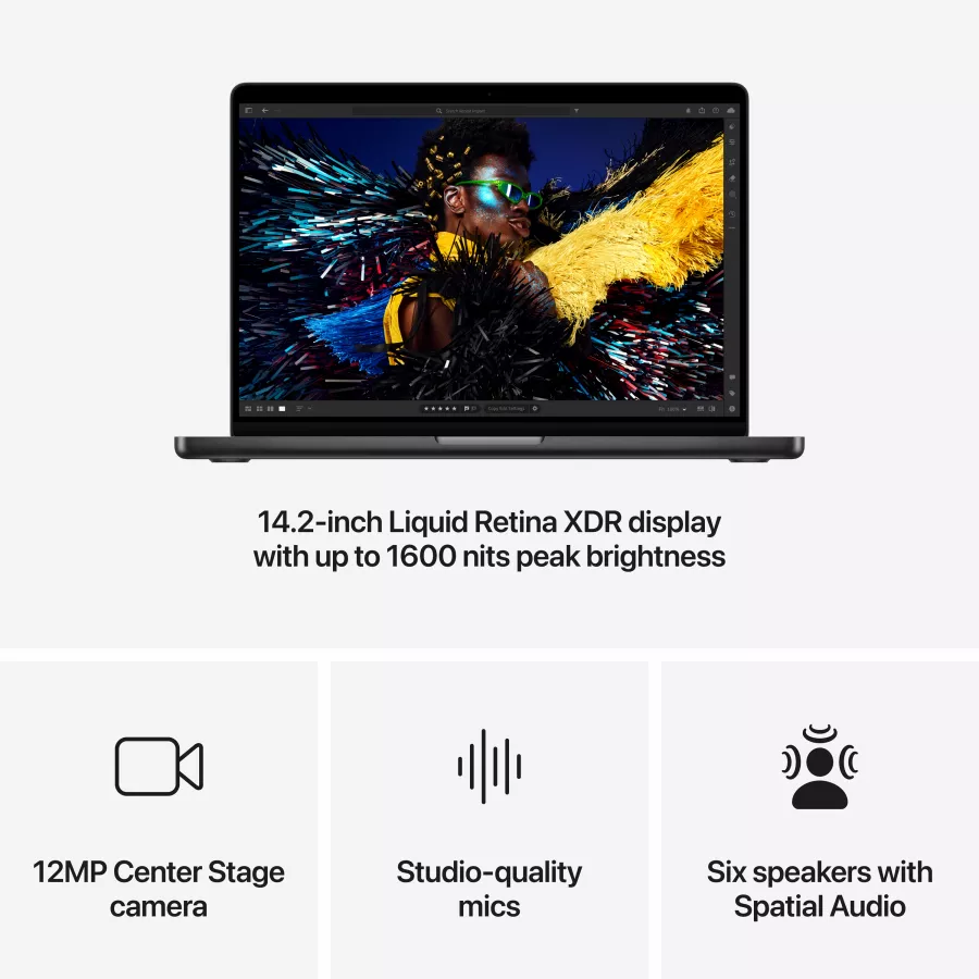 Apple MacBook Pro 14.2"  Apple M4 Pro (14C CPU/20C GPU), 24 GB, 1 TB, Space Black, 2024 — Image №6