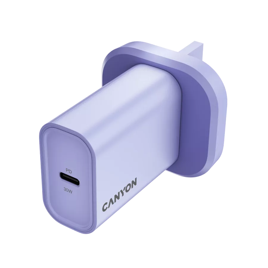 CANYON OnCharge 30CL UK Power Adapter USB-C, 30 W, Lavender — Image №3