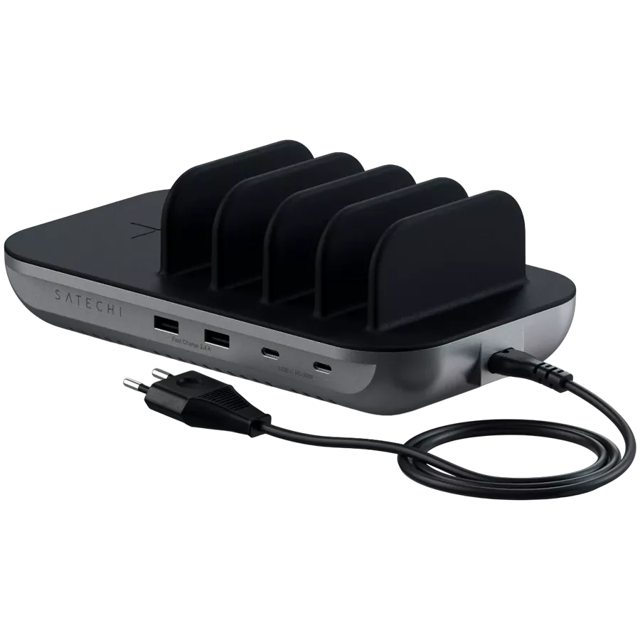SATECHI Induction Charger, 42 W, Space Gray 2*USB Type-A, 2*USB Type C — Image №3