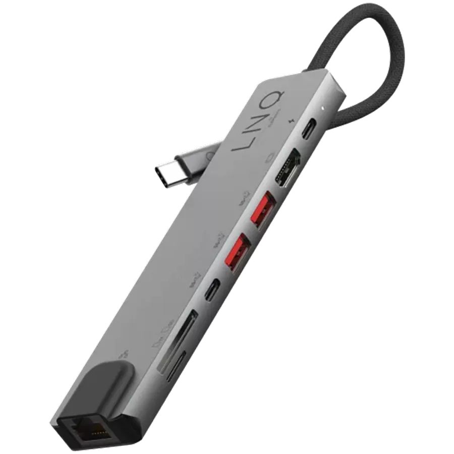 Multiport Adapter LINQ 8in1 PRO USB-C Multiport Hub Gray — Image №1