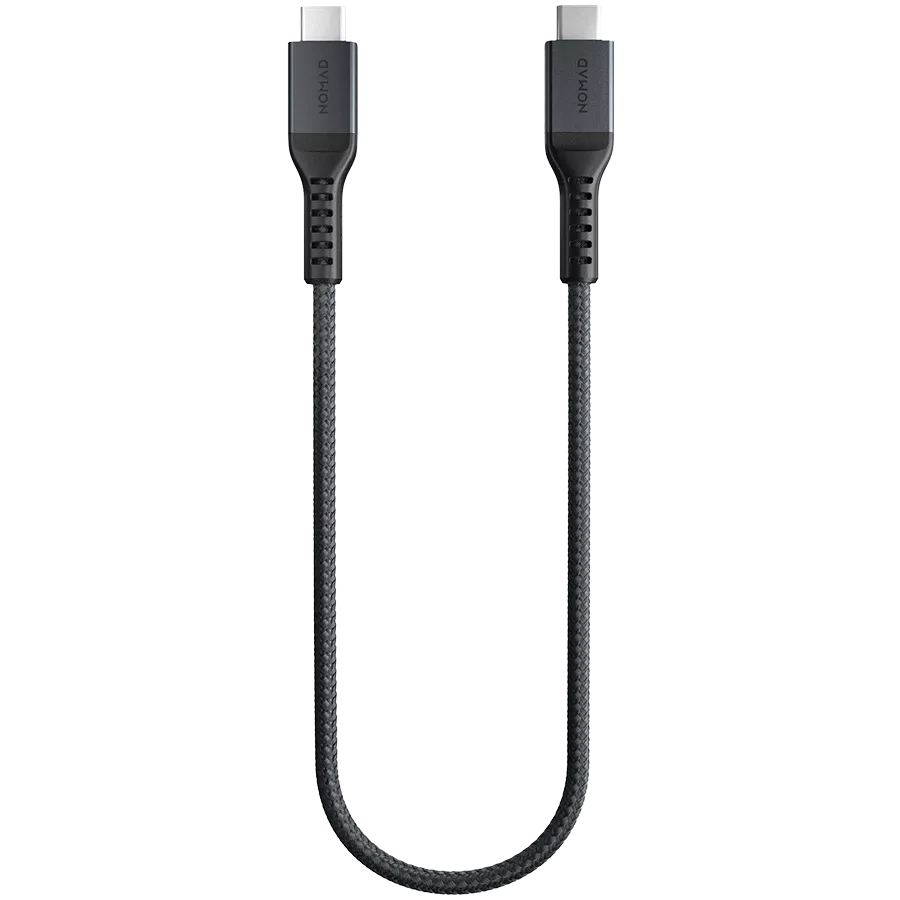 Кабель для зарядки Nomad USB-C Kevlar Cable 100W (0.3 m) Чорний (NM01845485) — Зображення №1