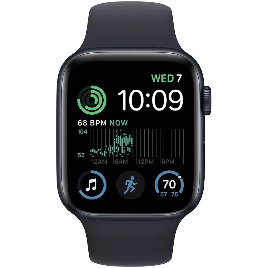 Apple Watch SE GPS Gen.2, 44mm, Midnight, Midnight Sport Band 