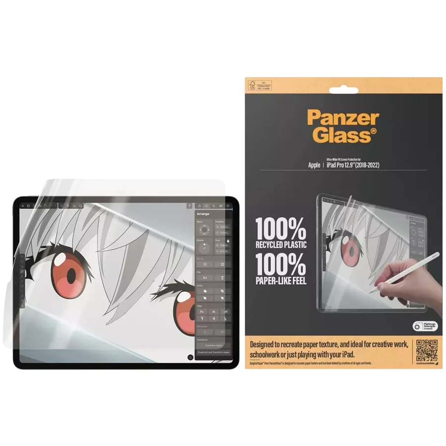 Protective Film PANZERGLASS  for iPad Pro 12.9GraphicPaper Screen Protector. Ultra-Wide Fit — Image №1