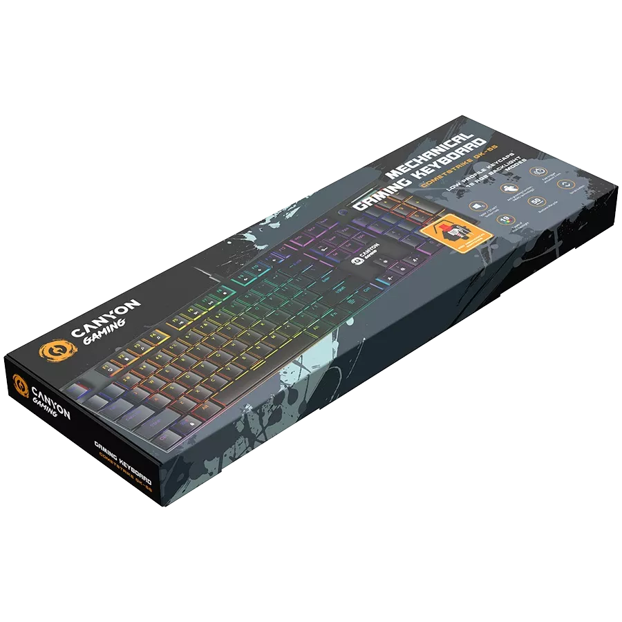 Ігрова клавіатура CANYON Cometstrike GK-55 RGB Black (CND-SKB55-US) — Зображення №5