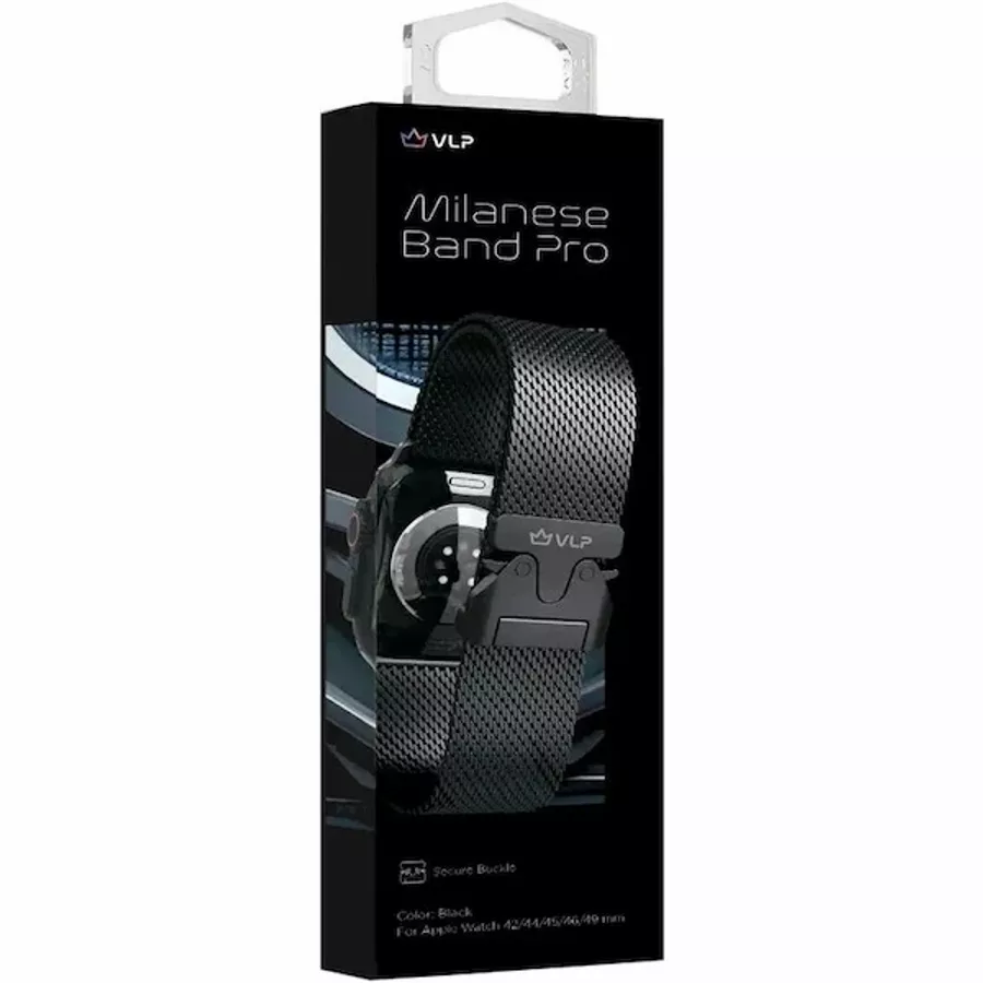Band Extension VLP Milanese Band Pro for Apple Watch 42/44/45 Milanese Band Pro Black for Apple Watch 42/44/45 mm — Image №2