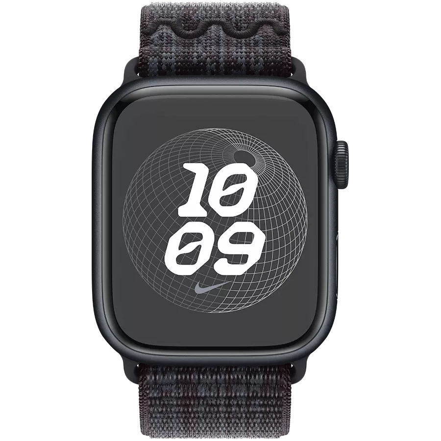 Ремешок APPLE 45мм Nike Sport Loop Nike Sport Loop Чёрный/Синий для Apple Watch 42/44/45/49 mm — Изображение №3