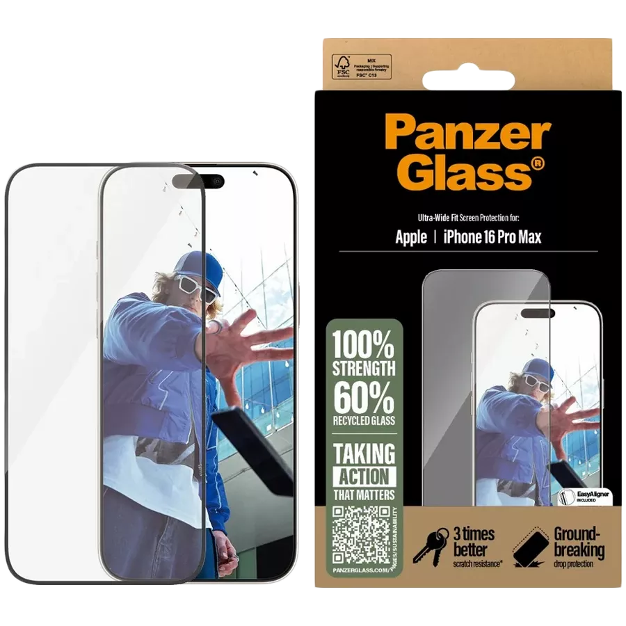 Захисне скло PanzerGlass для iPhone 16 Pro Max | Ultra-Wide Fit — Зображення №1