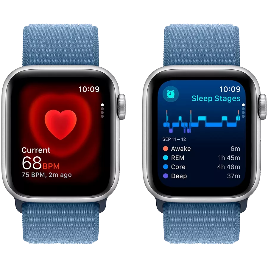 Apple Watch SE GPS Gen.2 (2023)  Winter Blue Sport Loop, 40мм, Серебристый — Изображение №5