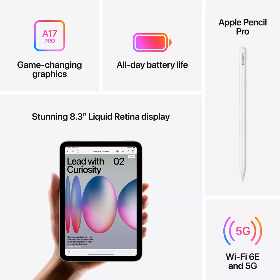iPad mini (A17 Pro), 256 GB, Wi-Fi+4G, Blue — Image №6