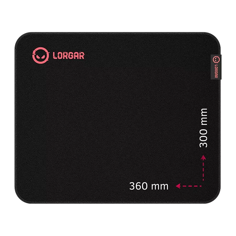 Παιχνίδι ποντικιού Lorgar 360mm x 300mm x 3mm, Μαύρο / Κόκκινο — Εικών №1