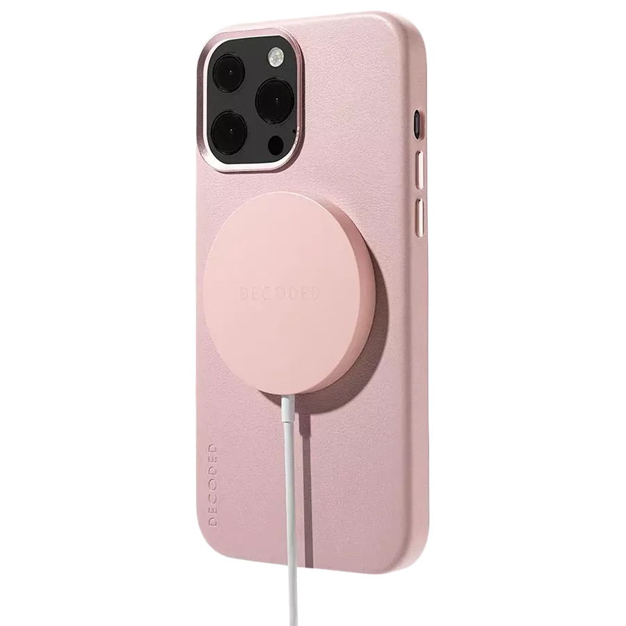 DECODED Case Leather Case with MagSafe, Powder Pink for iPhone 13 Pro Max — Image №3