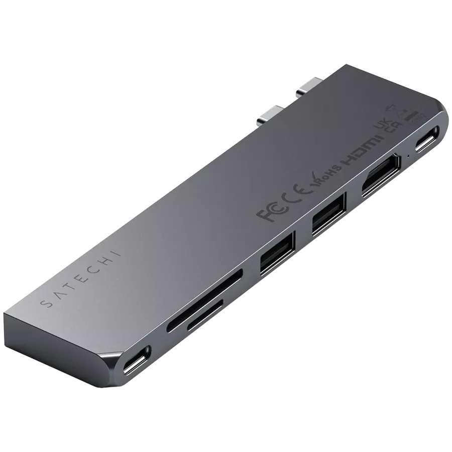 Хаб-адаптер Satechi Aluminum USB-C Pro Hub Slim Adapter, Space Gray (ST-HUCPHSM) — Зображення №1