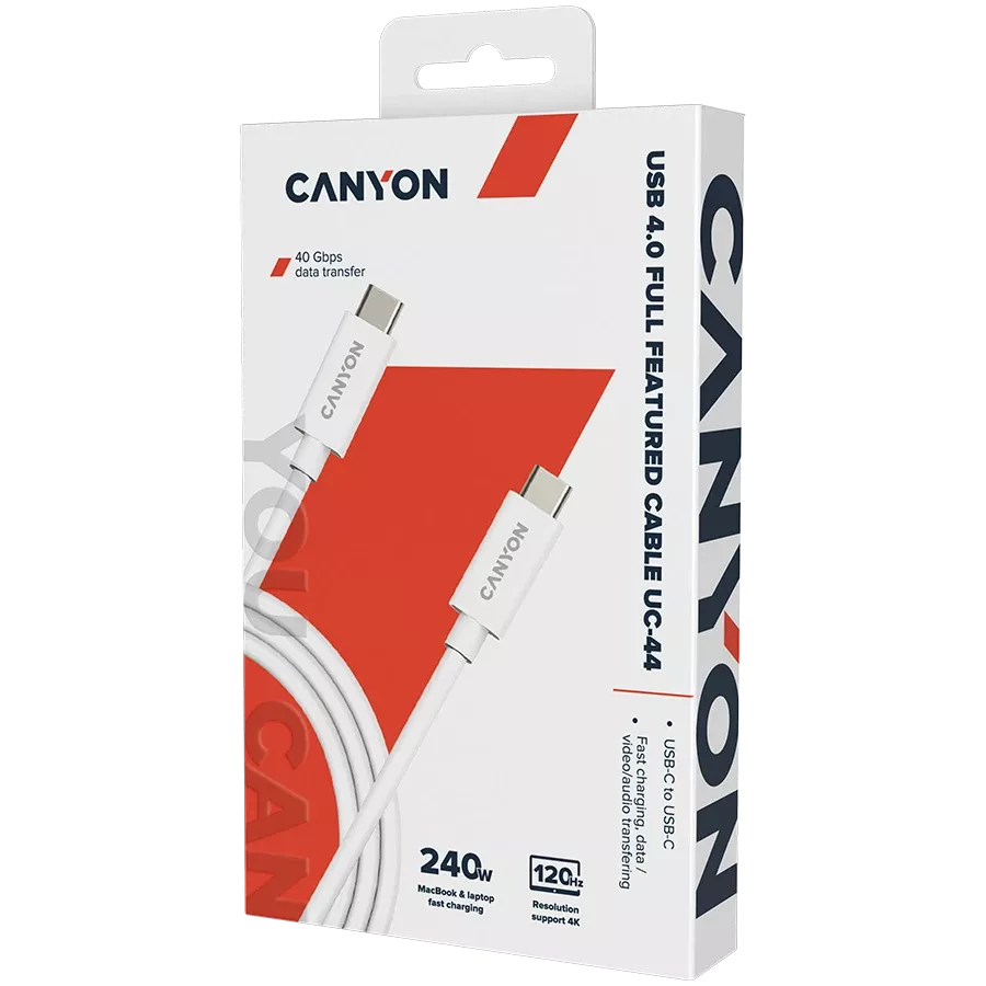 CANYON USB-C Cable UC-44, White, 1m — Image №2