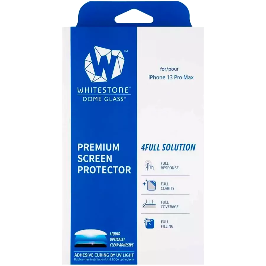 Защитное закаленное стекло WHITESTONE Dome Glass для iPhone 13 Pro Max — image №1