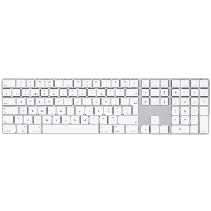 APPLE Magic Keyboard with Numeric Keypad Πληκτρολόγιο, Ασύρματο, Ασημί, Διεθνή Αγγλικά — Εικών №1