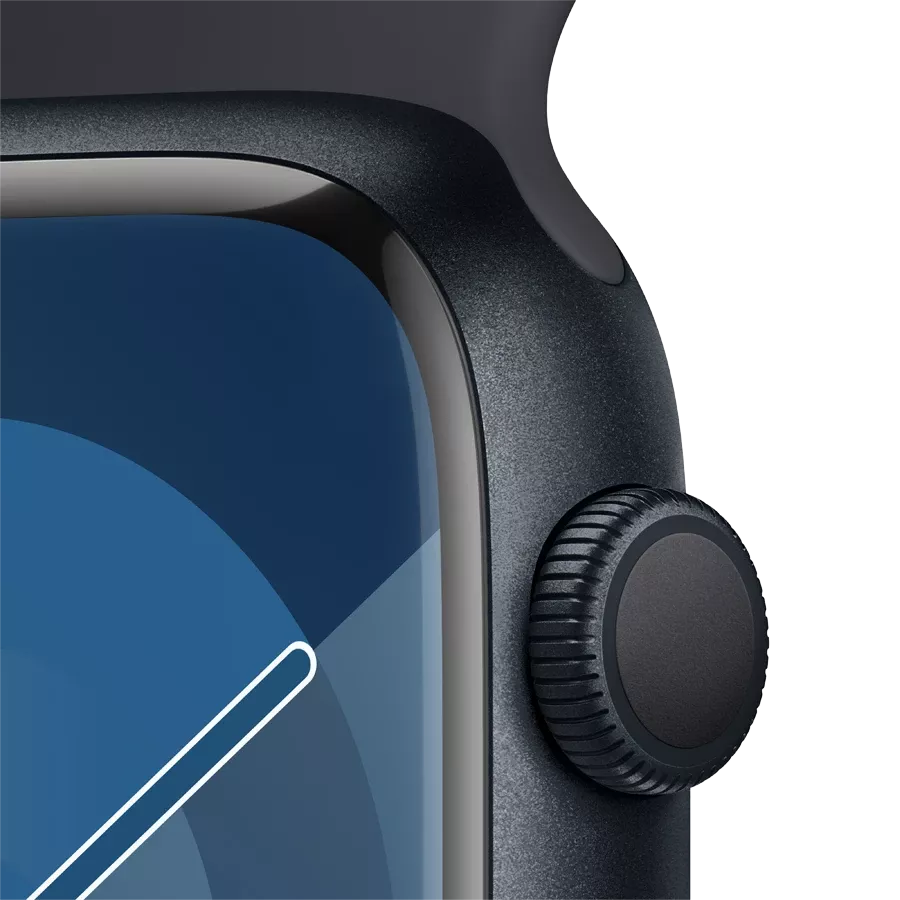 Apple Watch Series 9 GPS  Спортивный ремешок цвета «тёмная ночь», M/L, 45мм, Тёмная ночь — Изображение №3