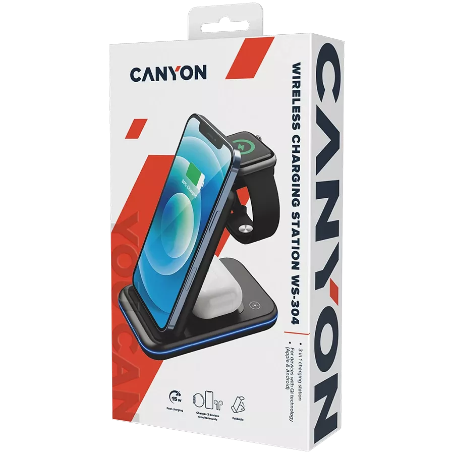 Індукційний зарядний пристрій CANYON WS-304, 15 Ват — Зображення №9