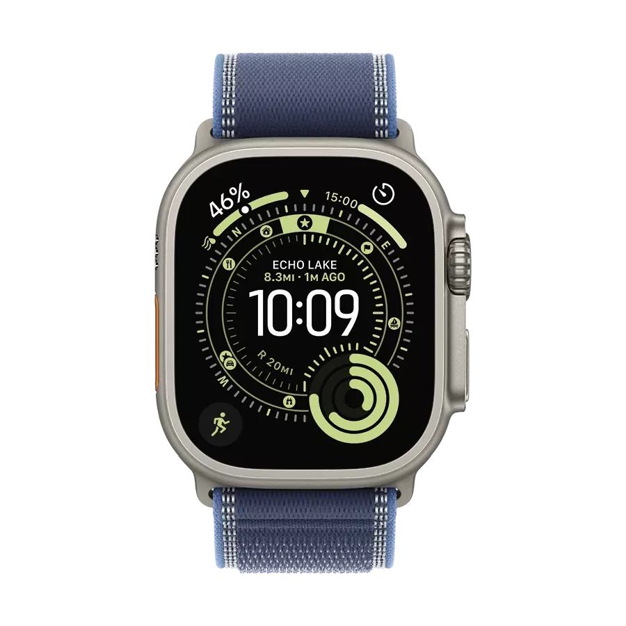 Apple 49mm Trail Loop - M/L Band Trail Loop - Natural Titanium Finish Blue/Bright Blue for Apple Watch 44/45/46/49 mm — Image №4