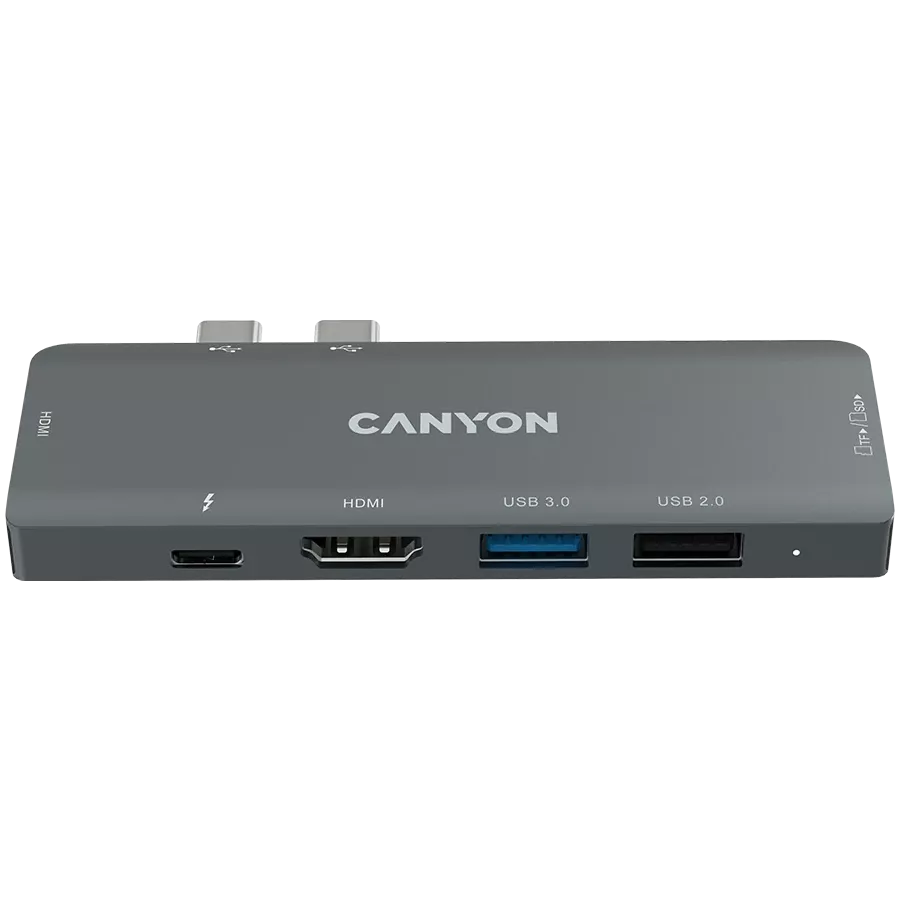 Хаб CANYON для MacBook 7в1: USB-C Power Delivery 100 Вт (CNS-TDS05B) — Изображение №1