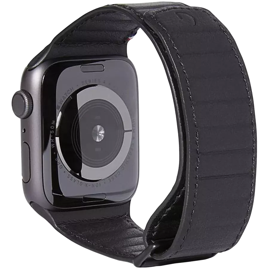 Band DECODED 40mm Leather Magnetc Traction Strap LEATHER MAGNETIC TRACTION STRAP Black for Apple Watch 38/40 mm — Image №1