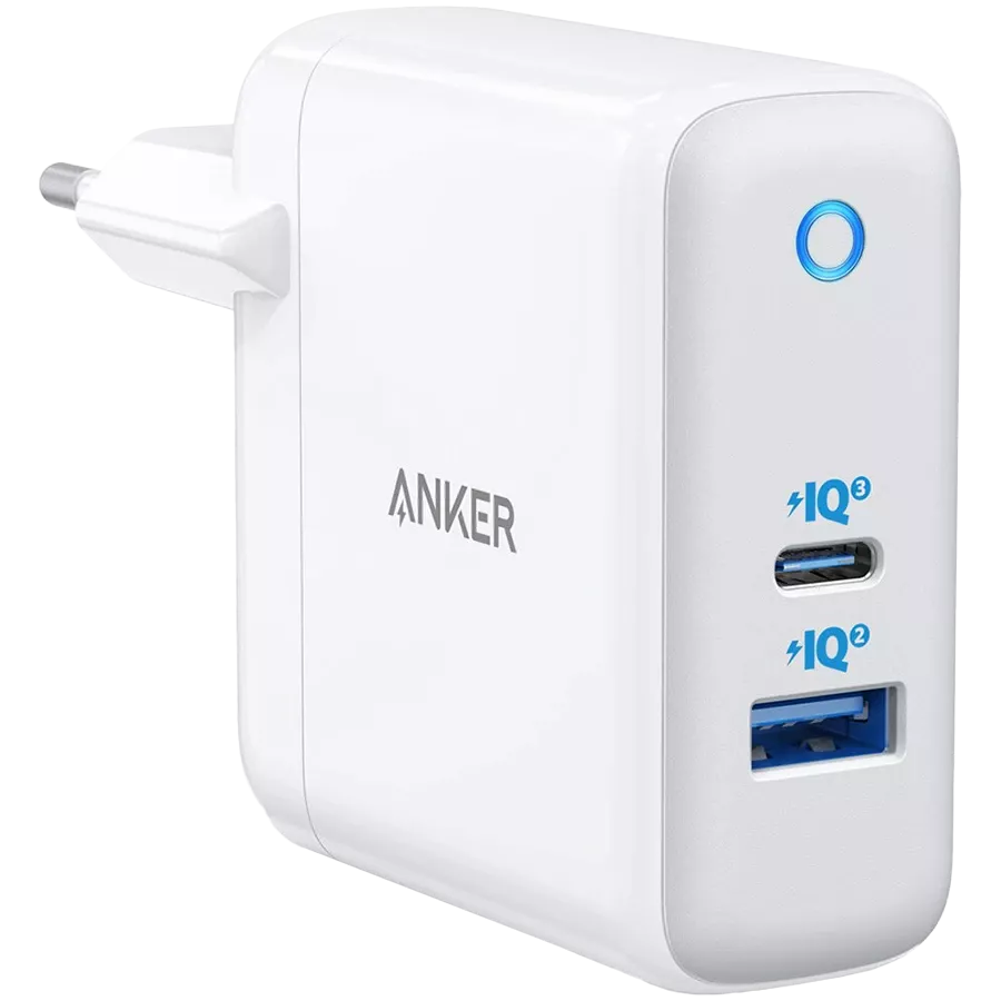 ANKER Προσαρμογέας ρεύματος 2*USB/USB-C, 60 βατ, Λευκό — Εικών №1