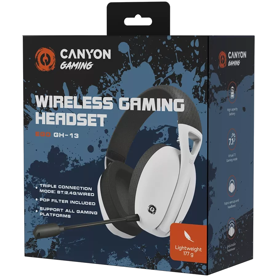 CANYON Ego GH-13 {Бездротове} Гарнітура, Білий — Зображення №8