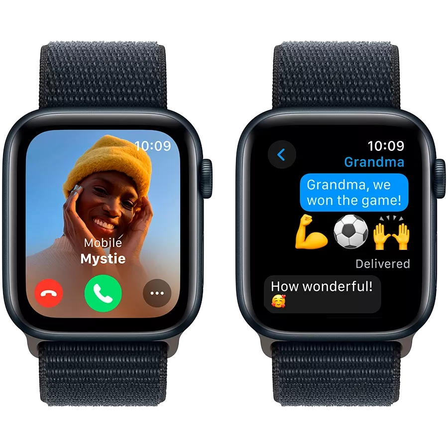 Apple Watch SE GPS Gen.2 (2023)  Спортивный ремешок цвета «тёмная ночь», 44мм, Тёмная ночь — Изображение №4