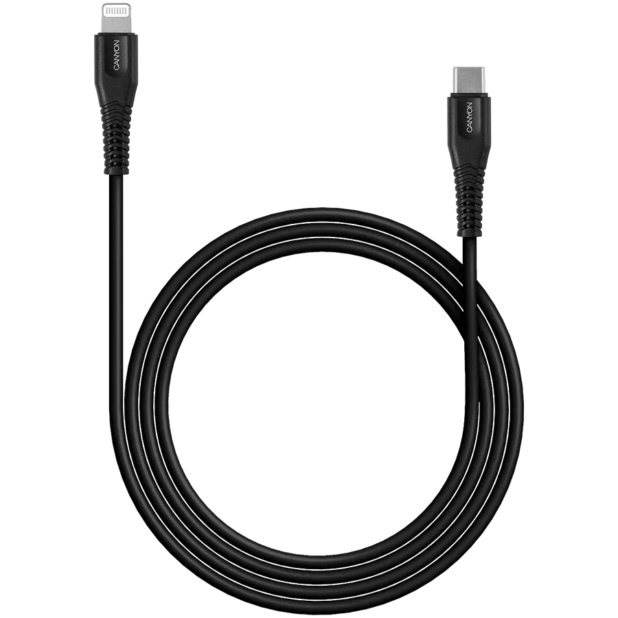 CANYON USB Cable MFI-4, Black, 1.2m — Image №2