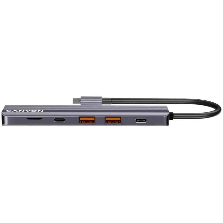 CANYON  Многопортовый адаптер 6in1 USB C hub Серый — Изображение №4