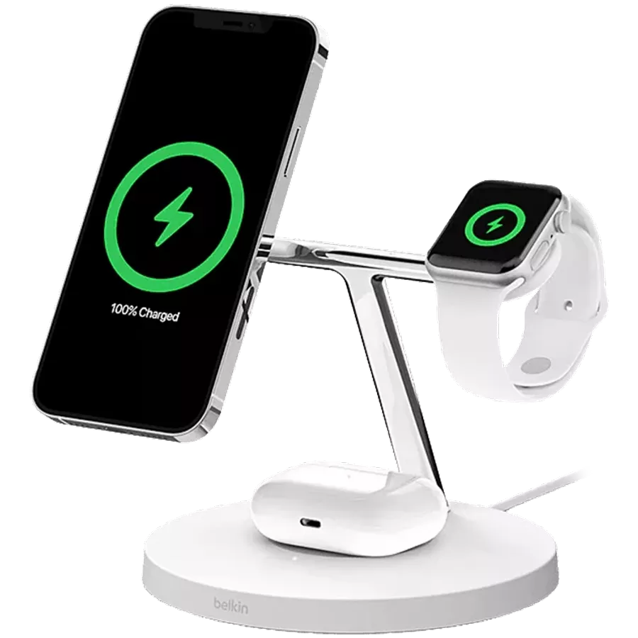 Беспроводное зарядное устройство BELKIN BoostCharge Pro, 15 Вт, Белый — Изображение №1