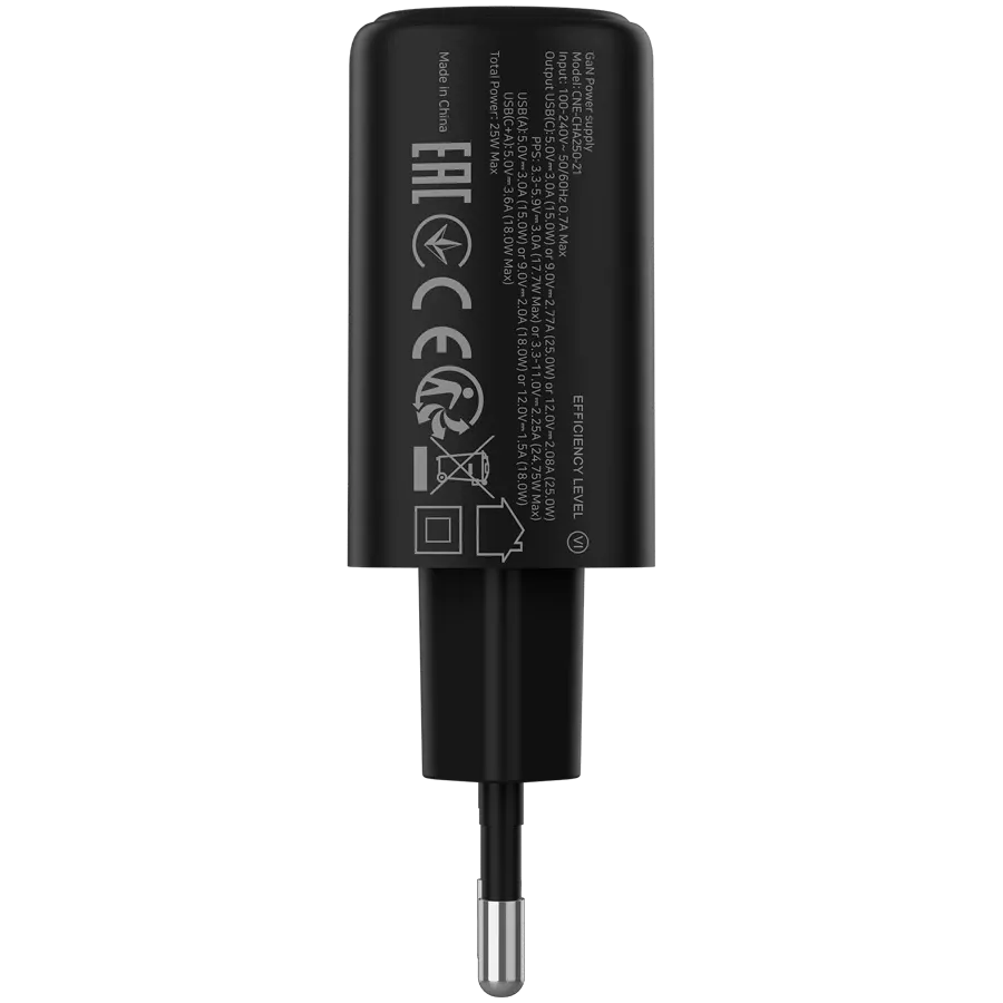 Адаптер питания CANYON OnCharge 250 QC 2*USB/USB-C, 25 Вт — Изображение №3