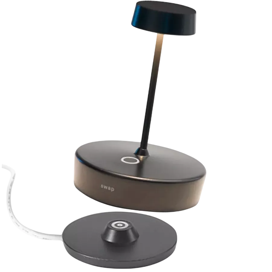 ZAFFERANO SWAP MINI TABLE LAMP 100x148mm. MATT BLACK 2.0W LED 112/120/127 lm. — Εικών №1