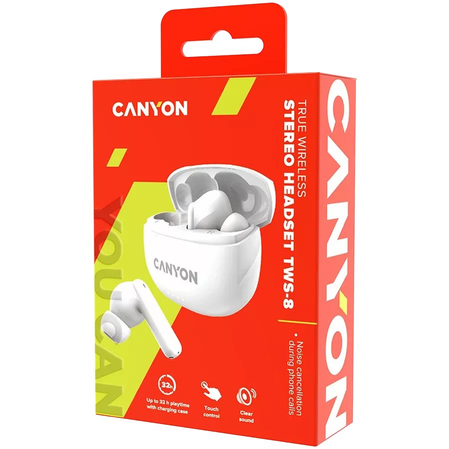 CANYON TWS-8 {Беспроводная} Гарнитура, Белый — Изображение №5