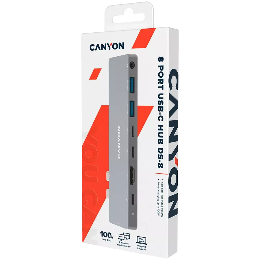 Мультипортова док-станція CANYON 8в1 USB Type С (CNS-TDS08DG) — Зображення №5