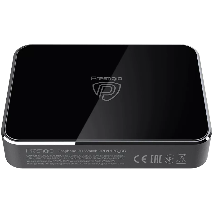 PRESTIGIO Graphene PD Watch Power Bank, 10000 mAh, Ασημί — Εικών №4