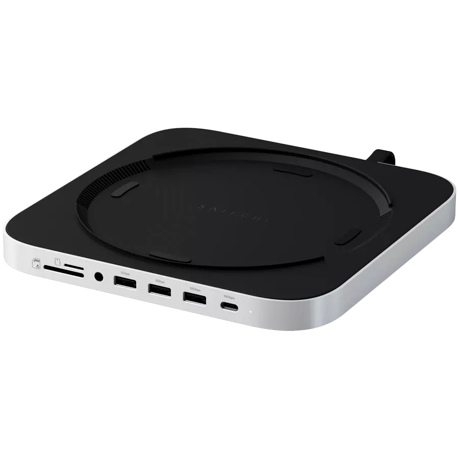 Подставка-док-станция  Satechi Mini Stand & Hub with NVMe SSD Enclosure Silver (ST-GMMSHS) — Изображение №1