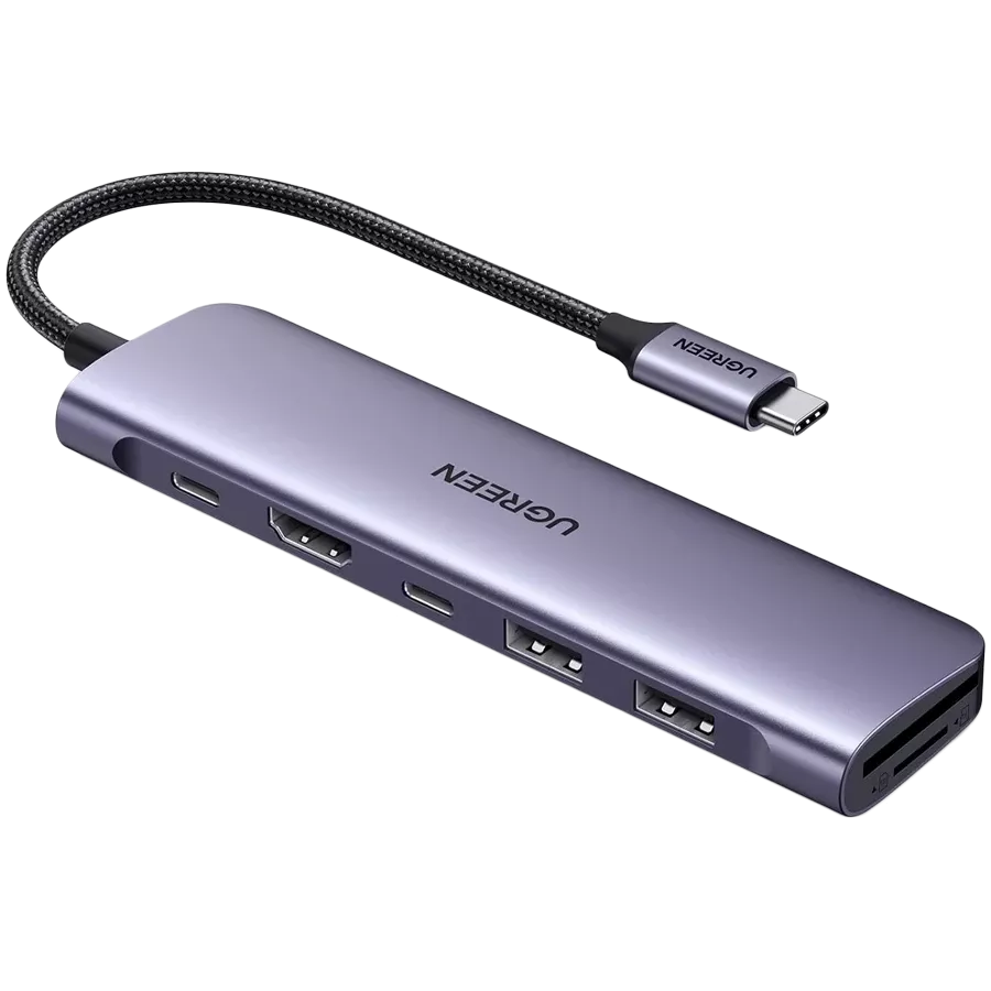Docking Station UGREEN USB-C To HDMI+2*USB 3.0 A+ USB-C+SD/TF+PD Մոխրագույն — image №1
