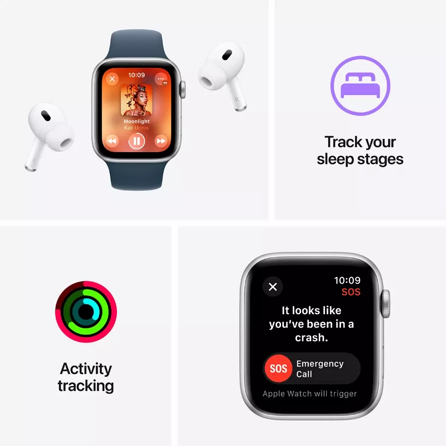 Apple Watch SE GPS Gen.2 (2023)  Midnight Sport Band, S/M, 40mm, Midnight — Image №7