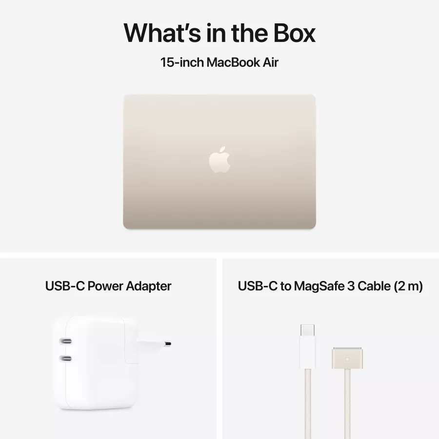 Apple MacBook Air 15.3"  Apple M4 (10C CPU/10C GPU), 16 GB, 512 GB, Starlight, 2025 — Image №9