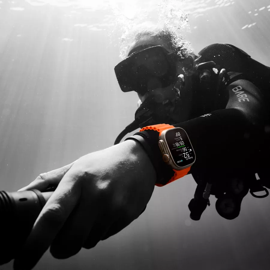 Apple Watch Ultra Series 2 GPS + Cellular  Orange Ocean Band, 49мм, Natural — Изображение №6