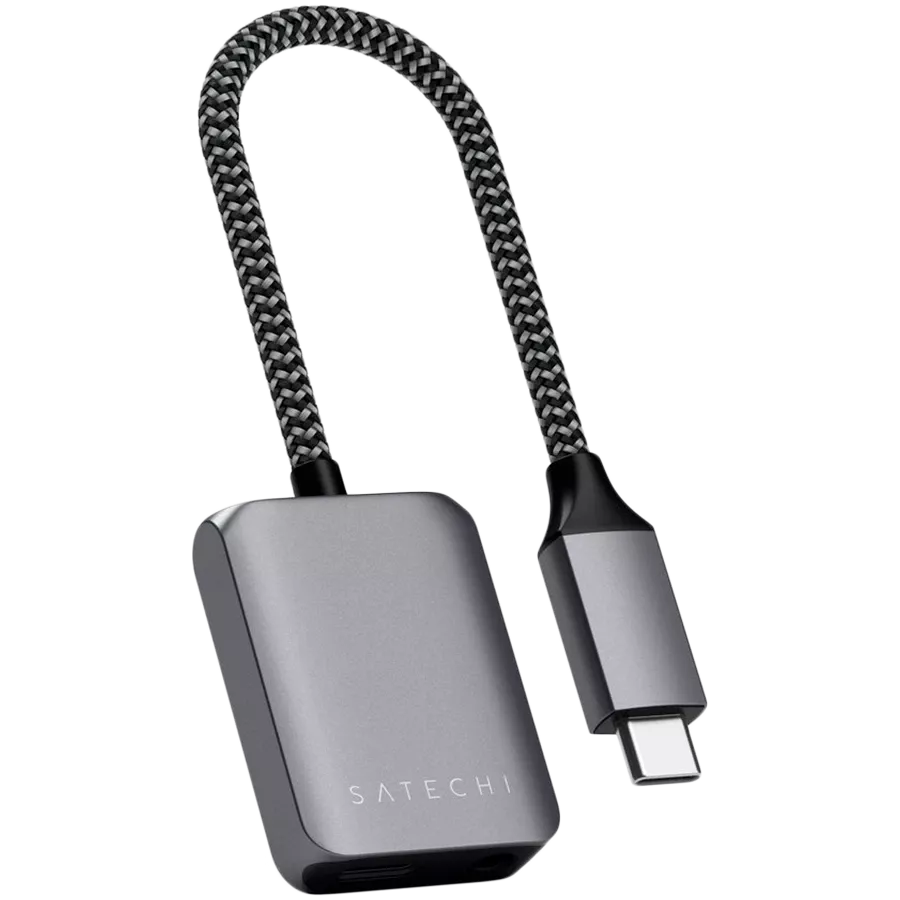 SATECHI Адаптер USB-C на разъем для наушников 3,5 мм, Space Gray — Изображение №1