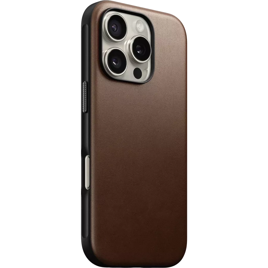 NOMAD Case Modern Leather with MagSafe, Brown for iPhone 16 Pro — Image №2