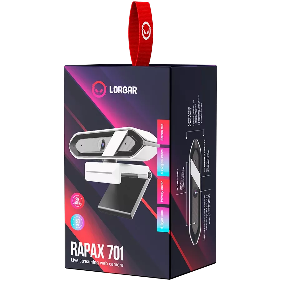 LORGAR Web Camera Rapax 701, White — Εικών №7