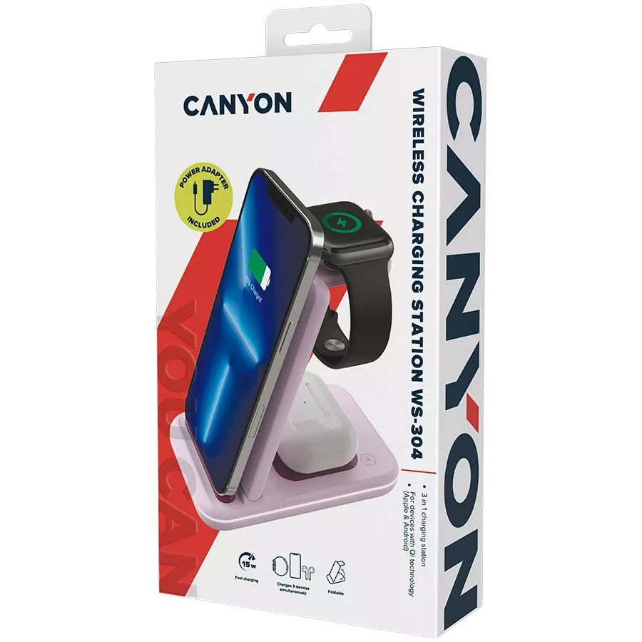 Індукційний зарядний пристрій CANYON WS-304, 15 Ват — Зображення №9