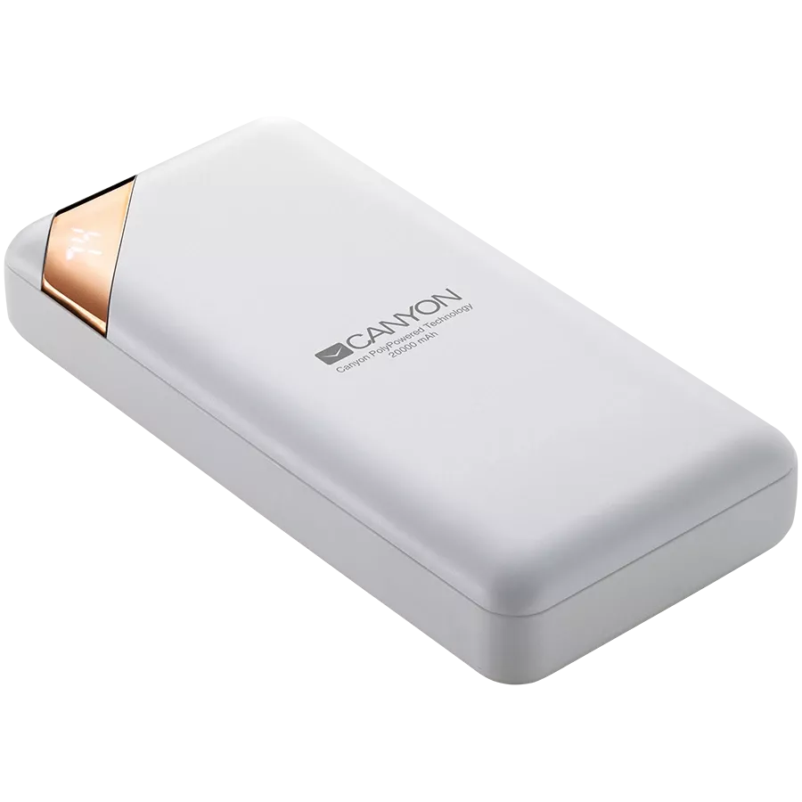 CANYON PB-202 Power Bank, 20000 mAh, Λευκό — Εικών №2
