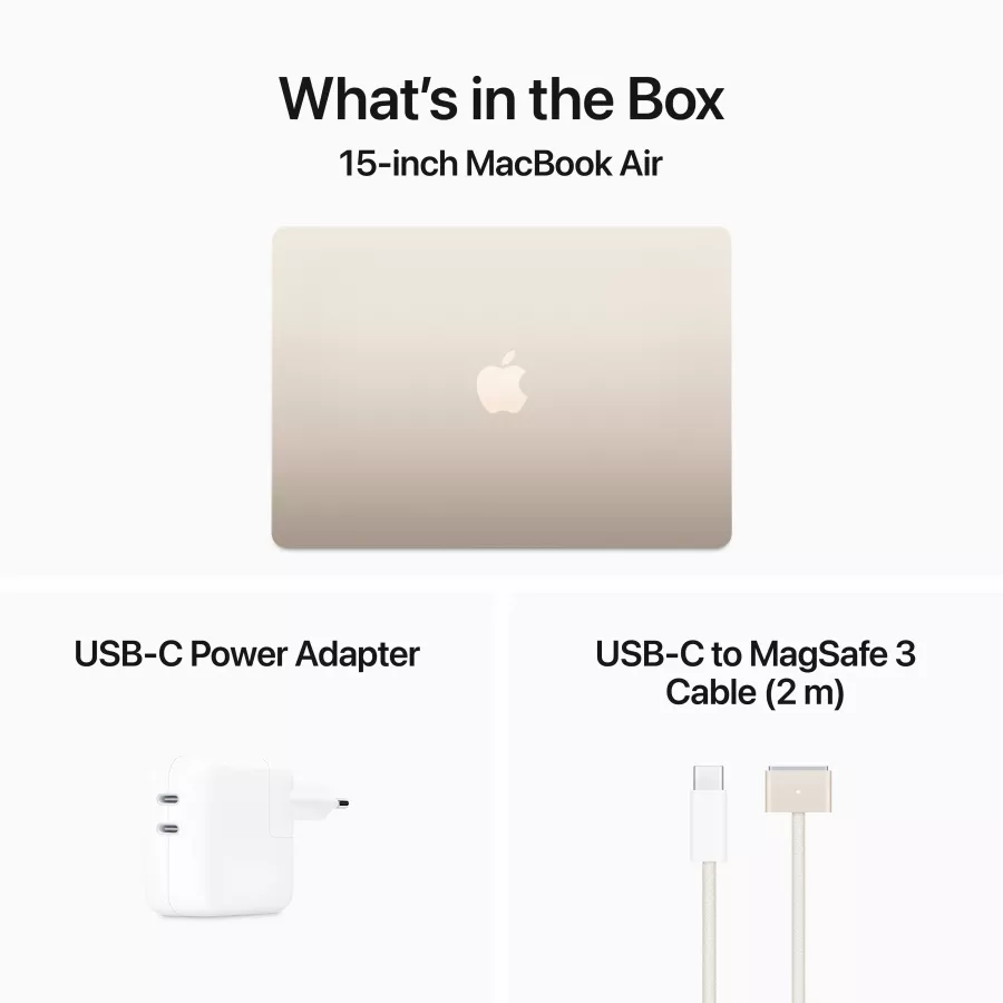 MacBook Air 15.3"  M3 (8C CPU/10C GPU), 16 GB, 512 GB, Starlight — Image №9
